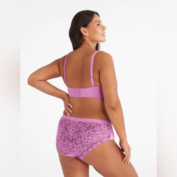 Knix Lace WingWoman Contour Bra - Pink Plum - Picture 3 of 8